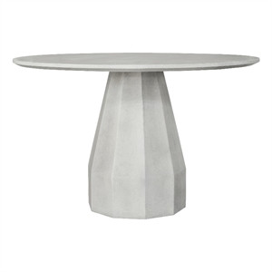 Moe's Home Collection Templo Contemporary Stone Outdoor Dining Table in White | Homesquare
