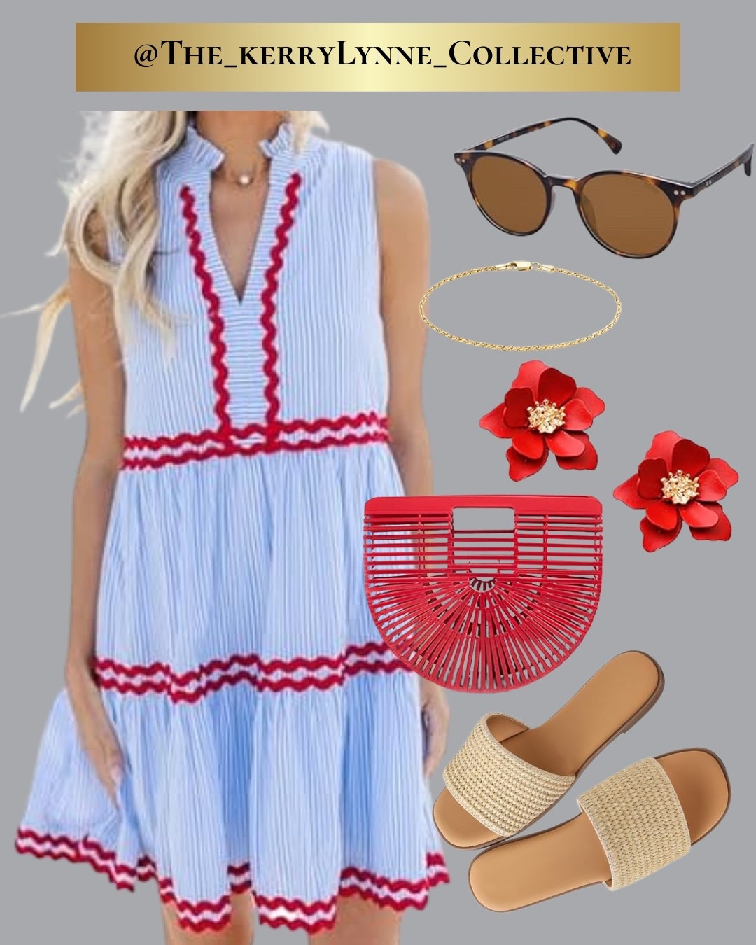 ❤️ Red, White & Ready ❤️

Classic summer style with a bold twist. This look combines timeless blue stripes, vibrant red accents, and woven textures for an outfit that’s equal parts polished and effortless.

Perfect for holiday weekends, waterfront dinners, summer vacations, brunch with friends, or any occasion where you want to look put together without trying too hard. The statement earrings add just the right pop, while the comfortable woven slides keep things easy and wearable all day long.

Summer style should feel fun, effortless, and ready for wherever the day takes you. 🇺🇸☀️

#LTKStyleTip #LTKSeasonal