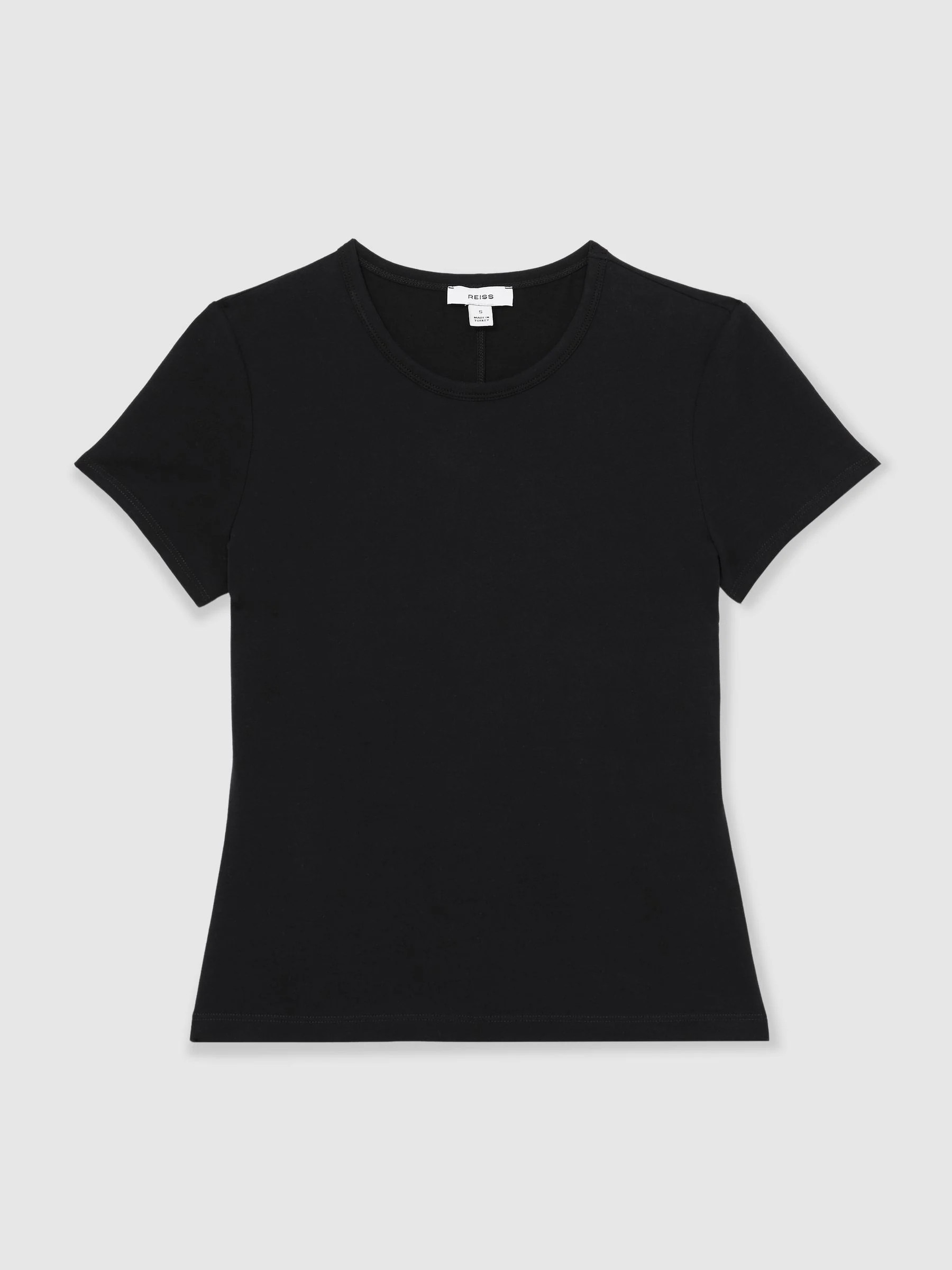 Reiss Reiss Black Jolie Stretch-Cotton Crew-Neck T-Shirt | Next US