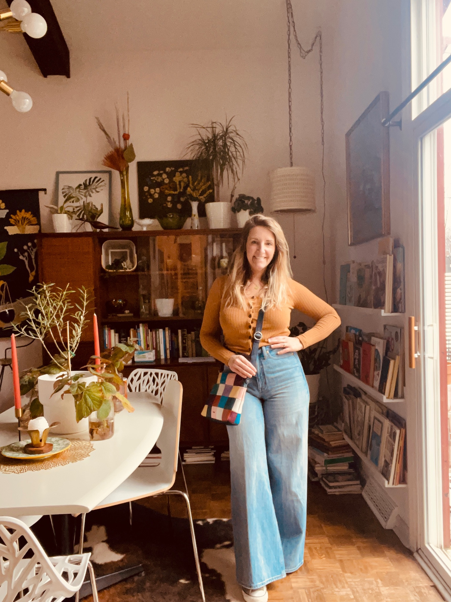 In my ultra wide leg Jeans era 😍😍 for the purse choose the last link and click the purple dot choice for the patchwork it’s on sale 

#LTKover40 #LTKMostLoved #LTKstyletip