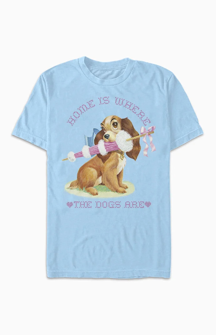 Women's Home Dog T-Shirt in Light Blue - Size Large | PacSun