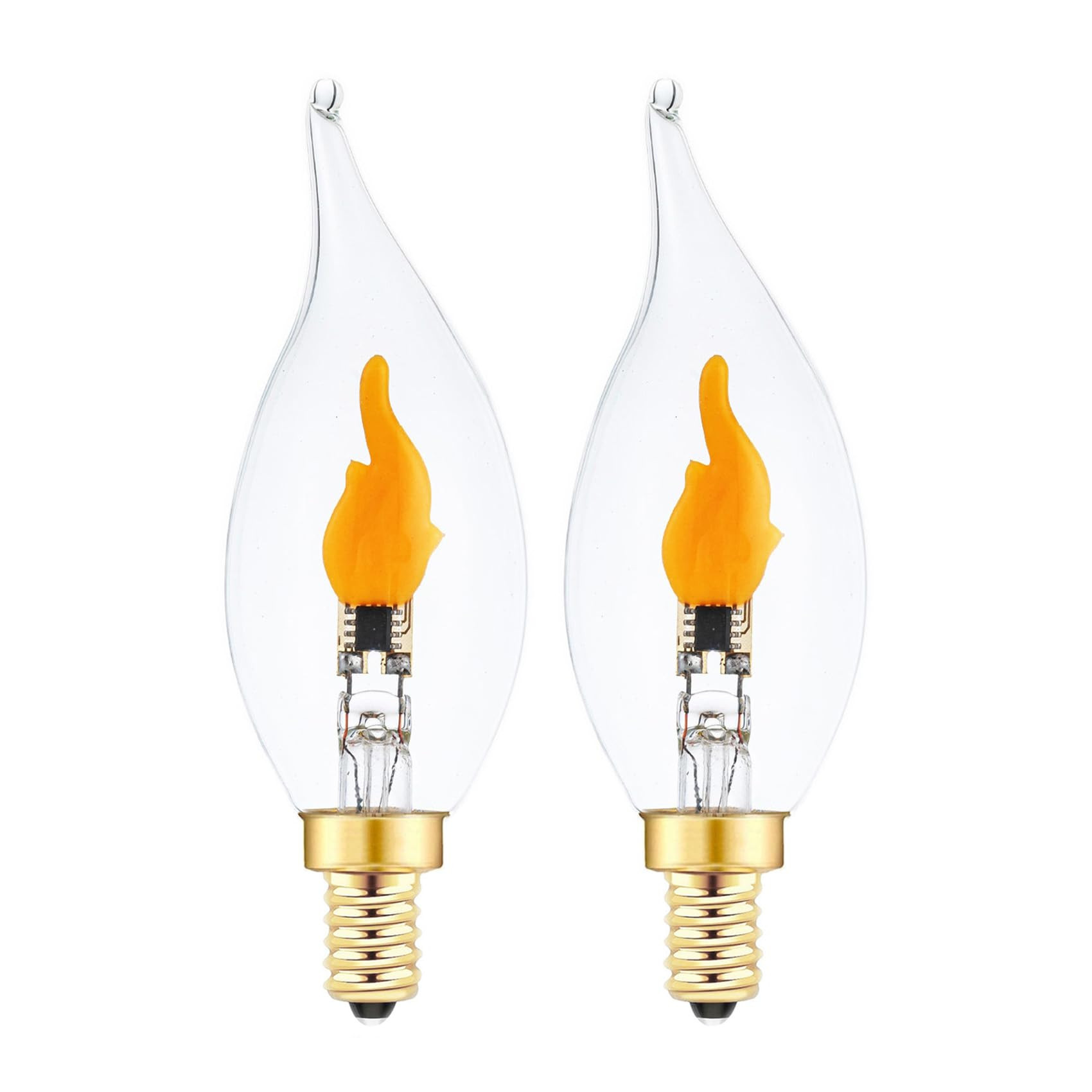 Flickering Flame Light Bulbs Candelabra Base E12 Flame Bulb, LED Flickering Candle Fire Light Bul... | Amazon (US)