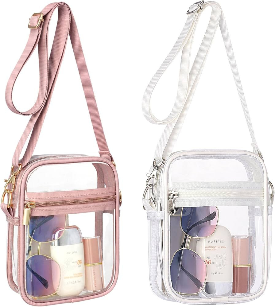 PACKISM Clear Bag Stadium Approved - Clear Purses for Women Stadium Crossbody Messenger Bag for C... | Amazon (US)