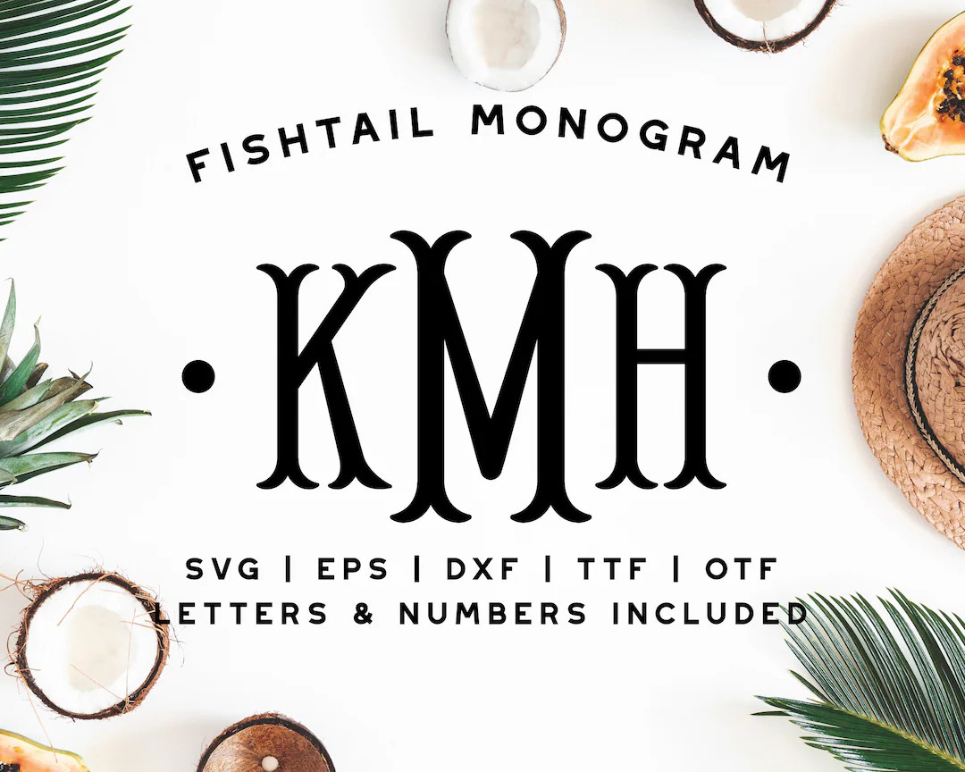 Fishtail Monogram SVG | Monogram Font SVG | Wedding Monogram SVG | Fishtail Font | Summer Monogra... | Etsy (US)