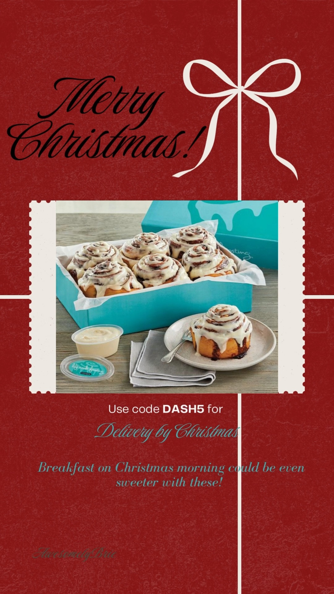 While you’re opening gifts on Christmas morning, have some of these delicious cinnamon buns on hand for breakfast with your coffee.

Order now and use the code DASH5 so they can arrive before Christmas! 

#Breakfast #CinnamonRolls #ChristmasMorning #Coffee 

#LTKHoliday #LTKfoodie #LTKmomlife