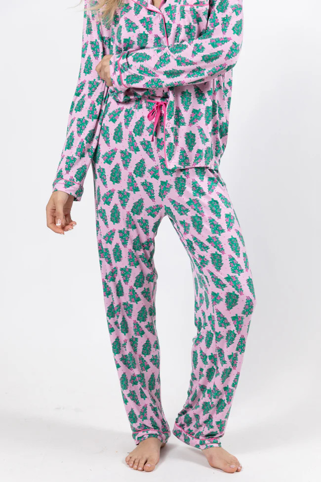 Under The Stars In Pink Pines Bamboo Pajama Pants | Pink Lily