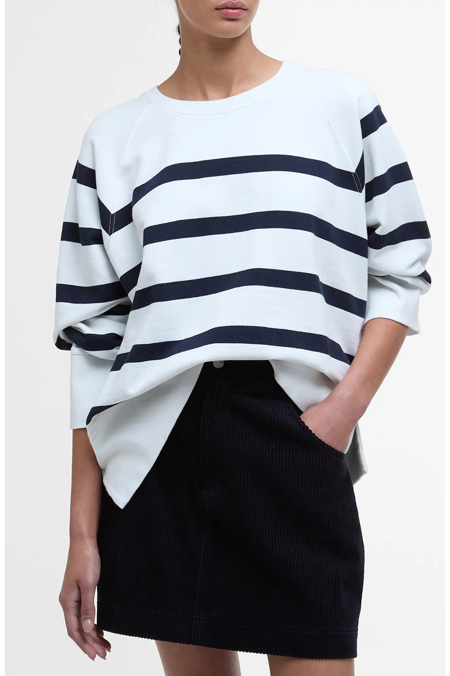 Delaney Stripe Cotton Fleece Sweatshirt (Women) | Nordstrom | Nordstrom