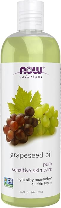 NOW Foods Solutions, Grapeseed Oil, Skin Care for Sensitive Skin, Light Silky Moisturizer for All... | Amazon (US)