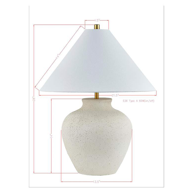 Forty West Monroe 28" Off-White Table Lamp | Lamps Plus