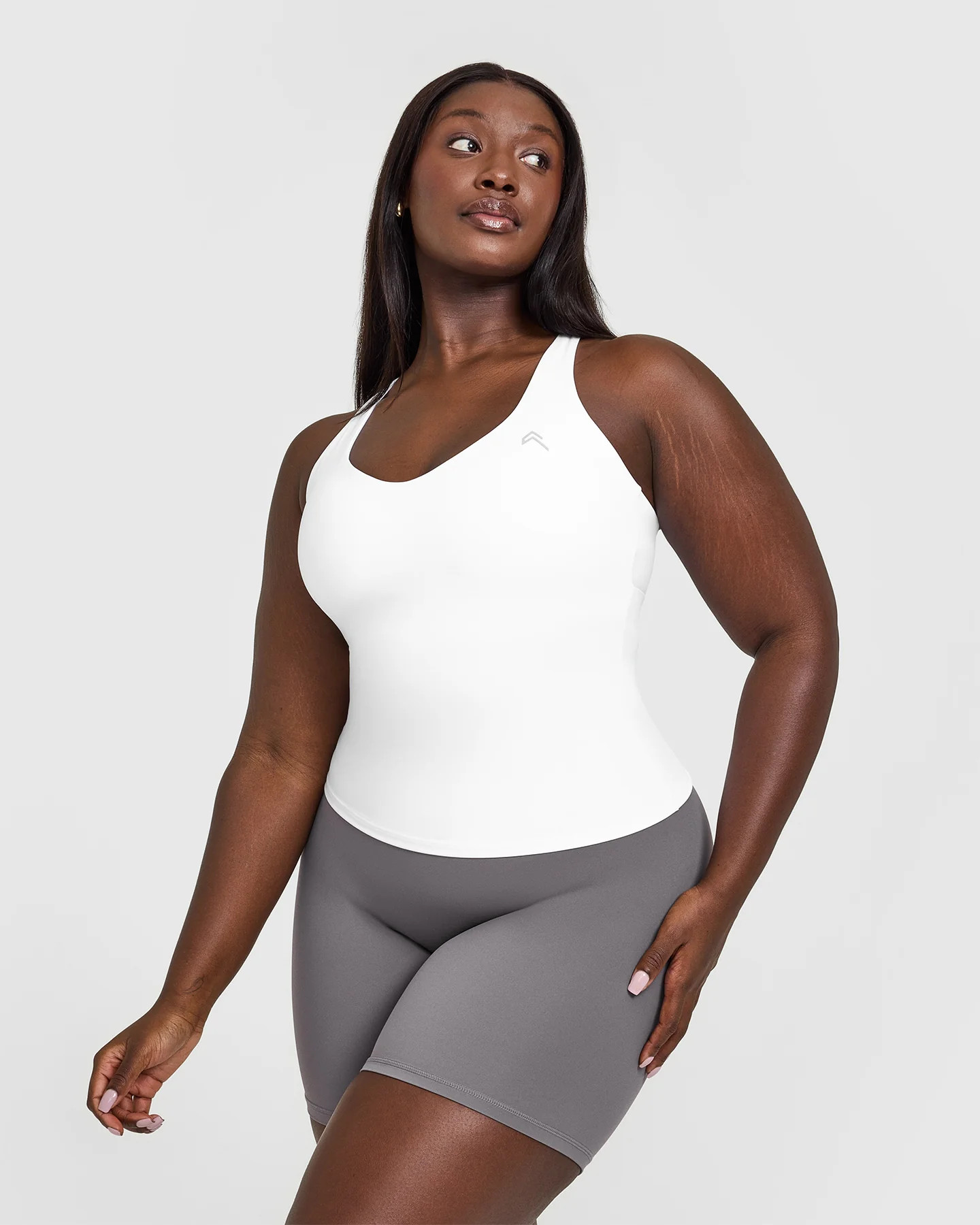 UnifiedMove\u2122 V Neck Cross Back Tank Top 
 White | Oner Active (UK / US)