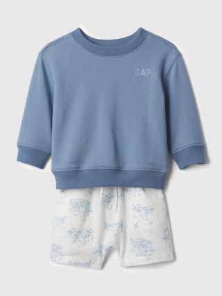 Baby Linen-Cotton Logo Outfit Set | Gap (US)