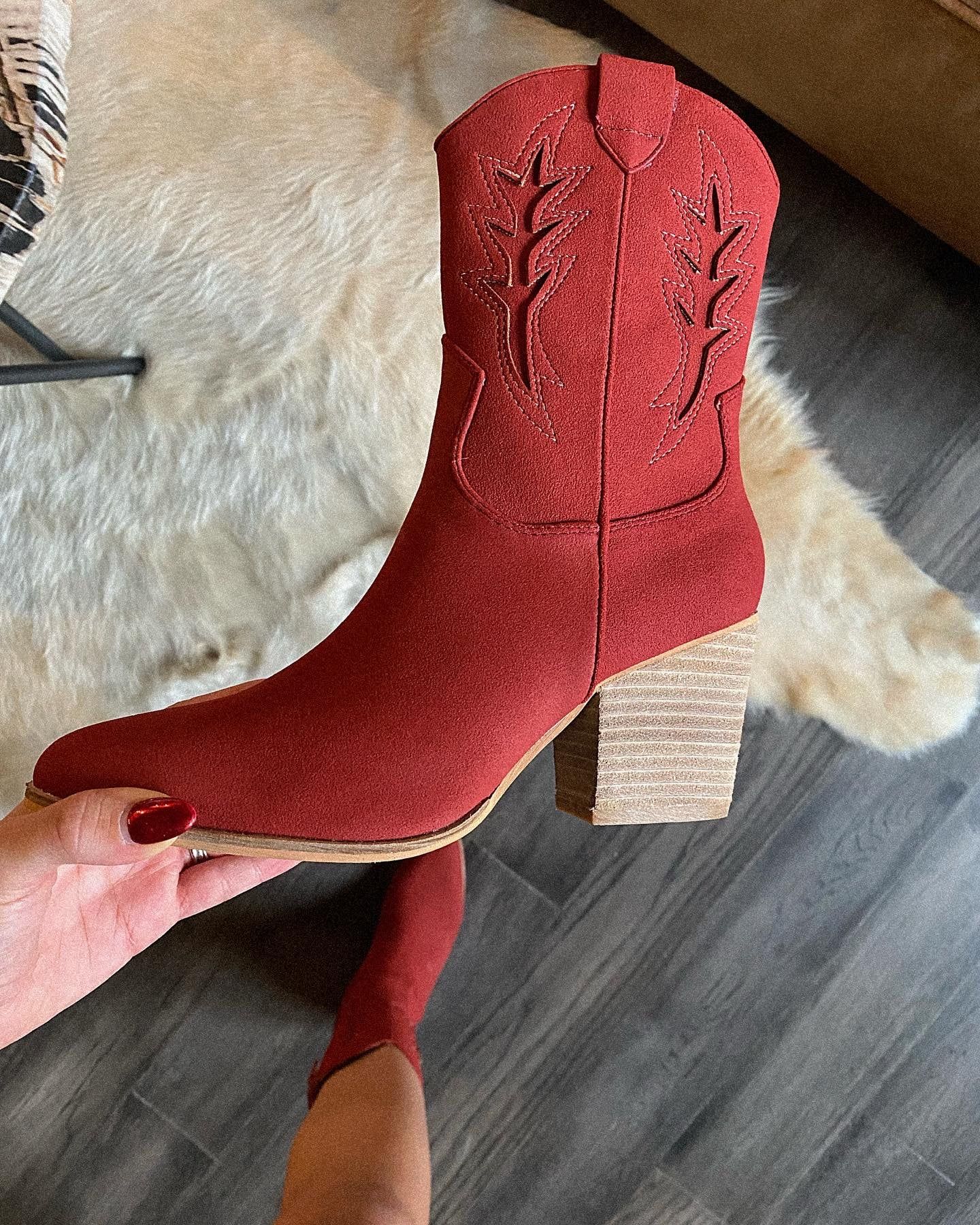 Spin You Around Boots in Red | Willow Boutique