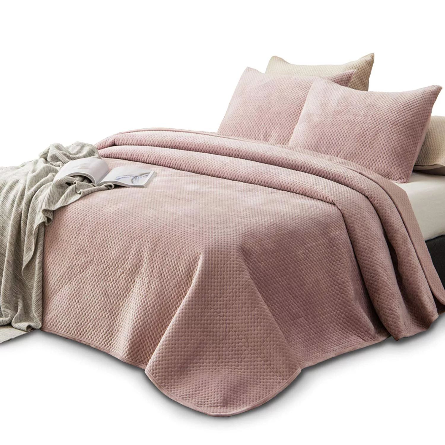 Kasentex Plush Poly-Velvet Lavish Design Quilt Set with Brushed Microfiber -Luxurious Bedding Sof... | Walmart (US)