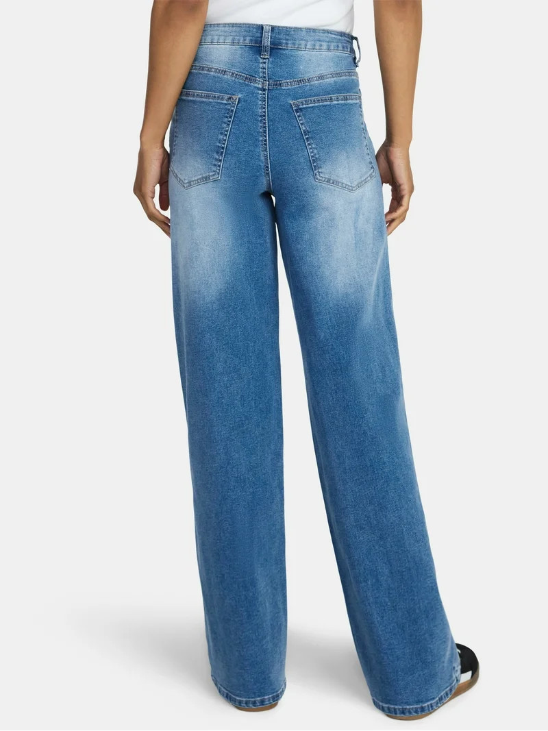 Madden NYC Women’s Ultra 90's Jeans with Heart Embroidery, 32'' Inseam, Sizes 00-18 | Walmart (US)