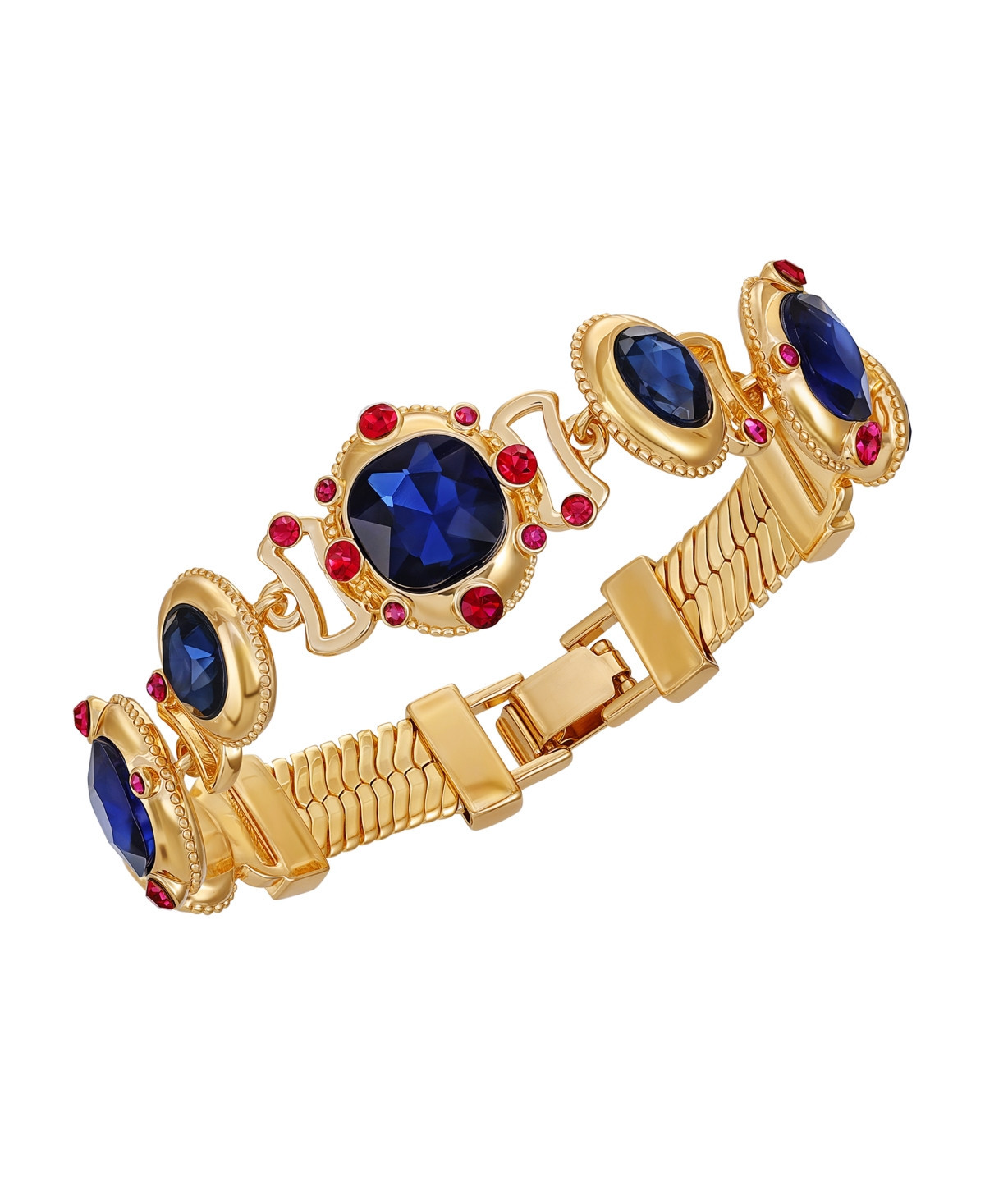 Guess Glass Stones Gold-Tone Majestic Bracelet - Gold | Macy's
