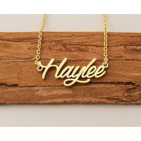 Name Neckalce, Haylee Nameplate Necklace, Engraved Necklace With Any Name, Personalized Anniversary Christmas Necklaces For Women | Etsy (US)