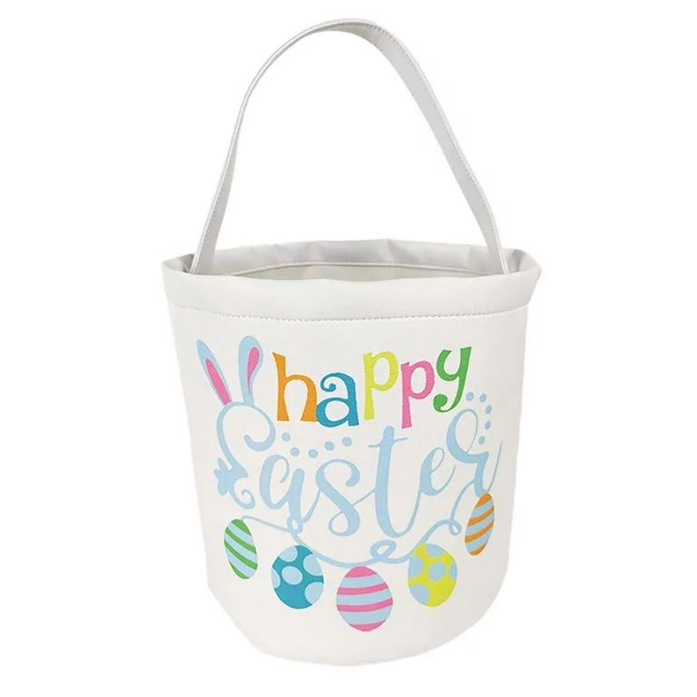 Jpgif Easter Basket Holiday Rabbit Bunny Printed Canvas Gift Carry Candy Bag | Walmart (US)
