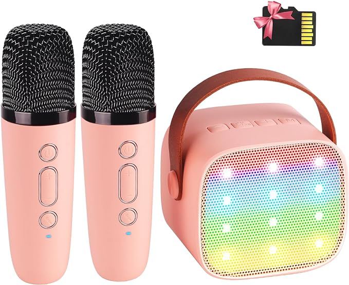 YLL Mini Karaoke Machine for Kids Adults, Portable Bluetooth Speaker with 2 Wireless Microphones,... | Amazon (CA)