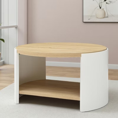 Round 2-Tier Coffee Table with Wood Top | Target