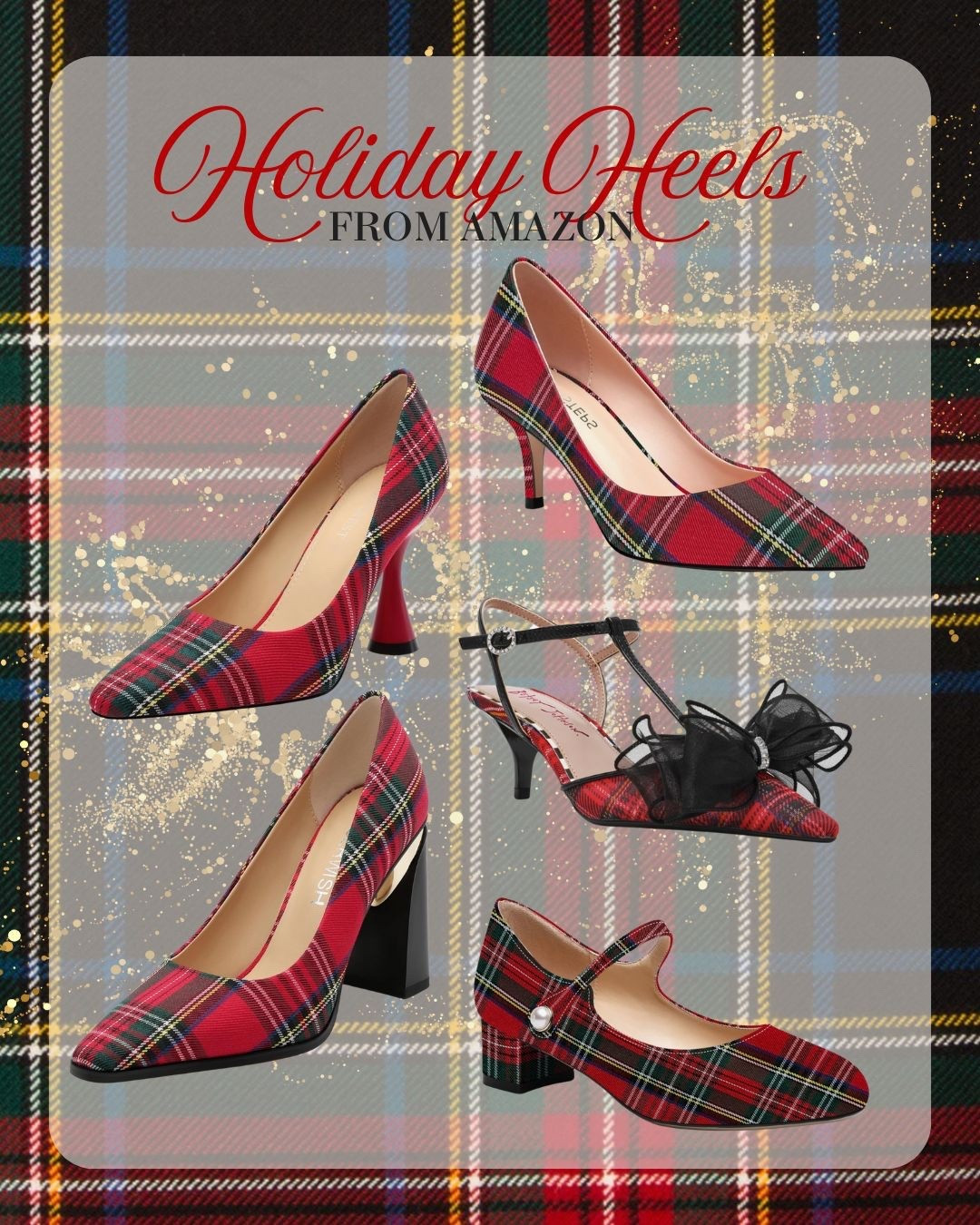 Tartan Holiday Heels from Amazon! 
Prime
Under $100 
Betsy Johnson 
Holiday Heels 
Christmas Outfit Ideas 


#LTKFindsUnder100 #LTKGiftGuide #LTKHoliday