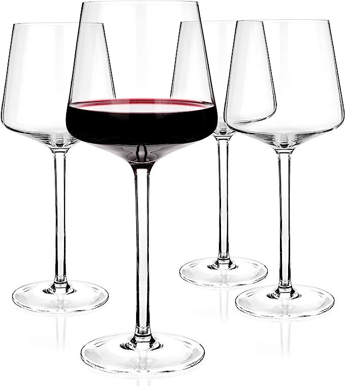 Luxbe - Crystal Wine Glasses 20.5-ounce, Set of 4 - Red or White Wine Large Glasses - 600ml | Amazon (US)