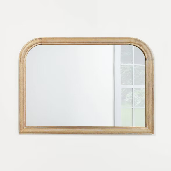 36" x 26" Wooden Mantel Decorative Wall Mirror Natural - Threshold™ designed with Studio McGee | Target