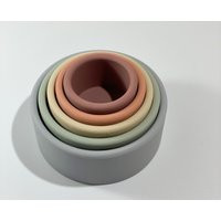 Rainbow Silicone Nesting Bowls - Stacker Toy Stacking Cups Baby Toddler Minimalist | Etsy (US)