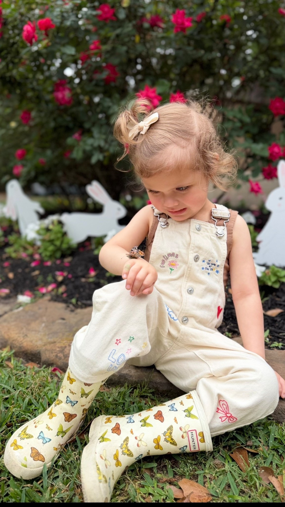 Kids Hunger boots rain boots
Butterfly rain boots 
Kids Embroidered overalls 
Kids spring outfit 


#LTKKids #LTKootd
