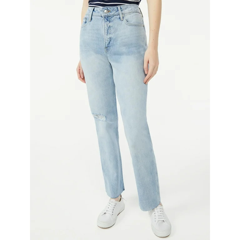 Free Assembly Women's Super High Rise Straight Jeans - Walmart.com | Walmart (US)