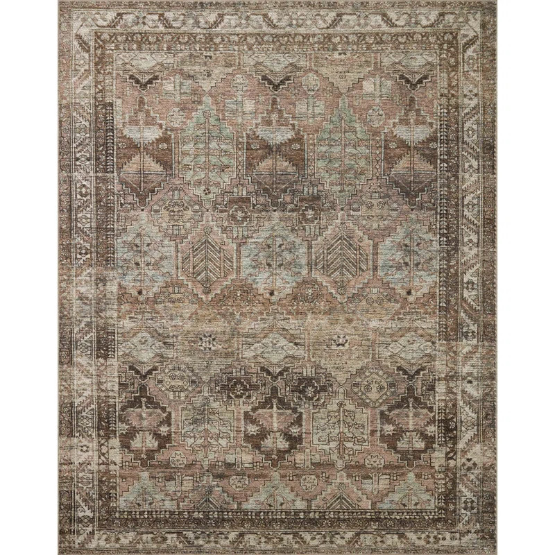 Billie Machine Woven / Power Loomed Performance Clay/Sage Rug | Wayfair North America