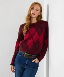 Lana Sparkle Argyle Jumper | Joe Browns