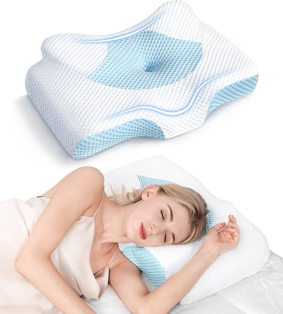 Osteo Cervical Pillow for Neck Pain Relief, Hollow Design Odorless Memory Foam Pillows with Cooli... | Amazon (US)