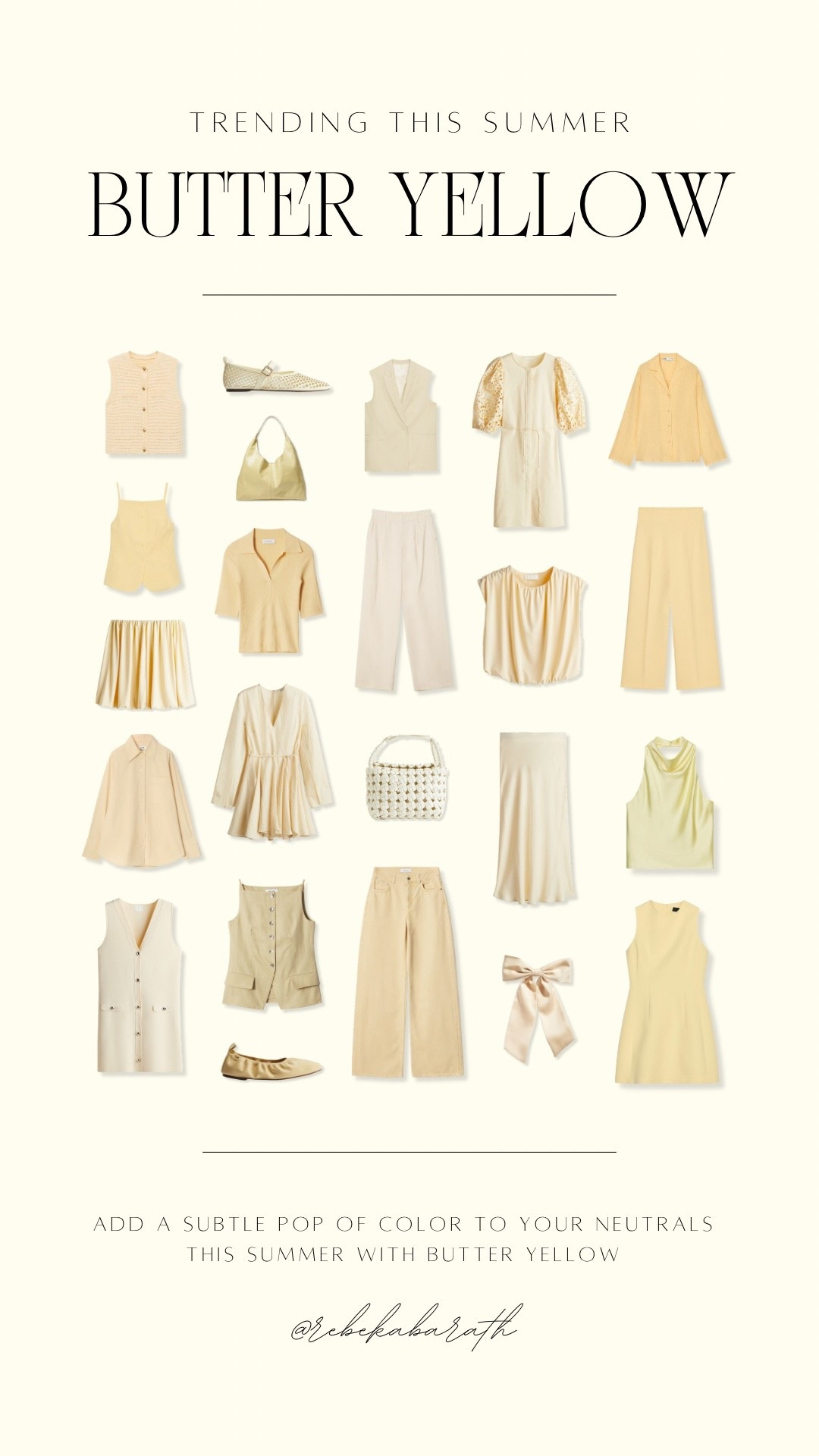 trending this summer // butter yellow ⭐️
add a subtle pop of color to your neutrals from this high street edit

color trends | summer 2025 | fashion trends | trending colors

#LTKSeasonal #LTKStyleTip