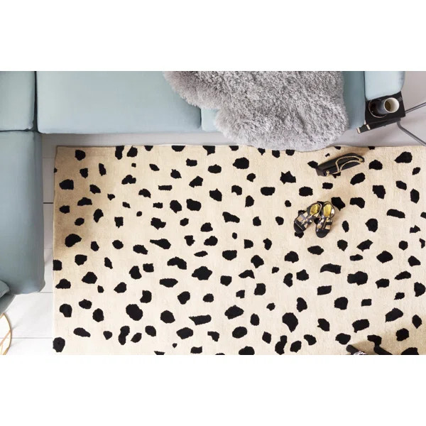 Bryan Hand-Tufted Wool Beige/Black Area Rug | Wayfair North America