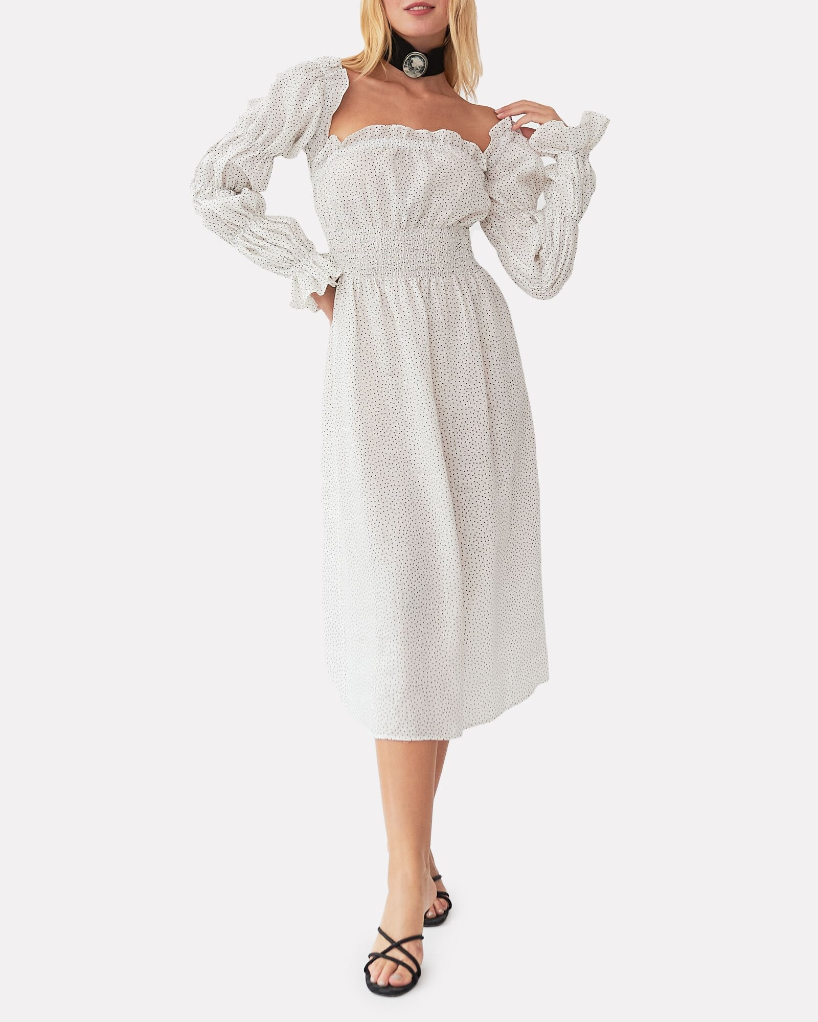 Michelin Smocked Linen Dress | INTERMIX