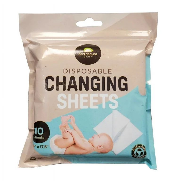 Earthbound Baby - Disposable Changing Sheets - 10 Sheet Travel Pack | Walmart (US)