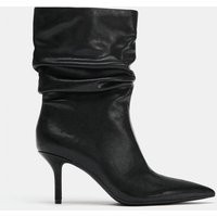 Zara - Ruched Heeled Ankle Boots - Black - 5 - Woman | Zara US