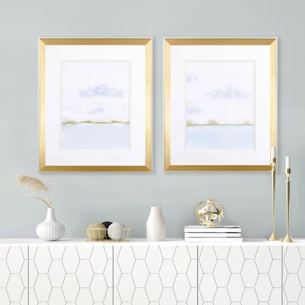 Placid Waters - 2 Piece Picture Frame Painting Set | Wayfair North America
