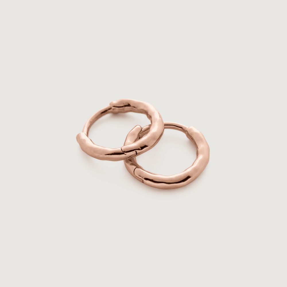 Rose Gold Siren Muse Mini Huggie Earrings | Monica Vinader (Global)