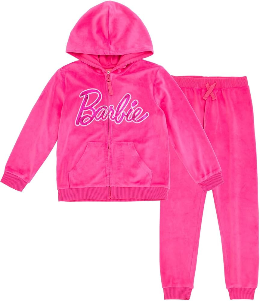 Barbie Velour Matching Family Zip Up Hoodie Pants Outfit Set Newborn to Adult Sizes (Newborn - 2X... | Amazon (US)