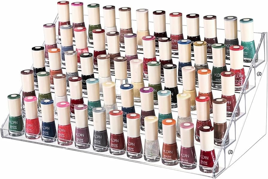 Cq acrylic Nail Polish Holder Organizer Clear Acrylic Nail Polish Tray Fingernail Polish Display ... | Amazon (US)