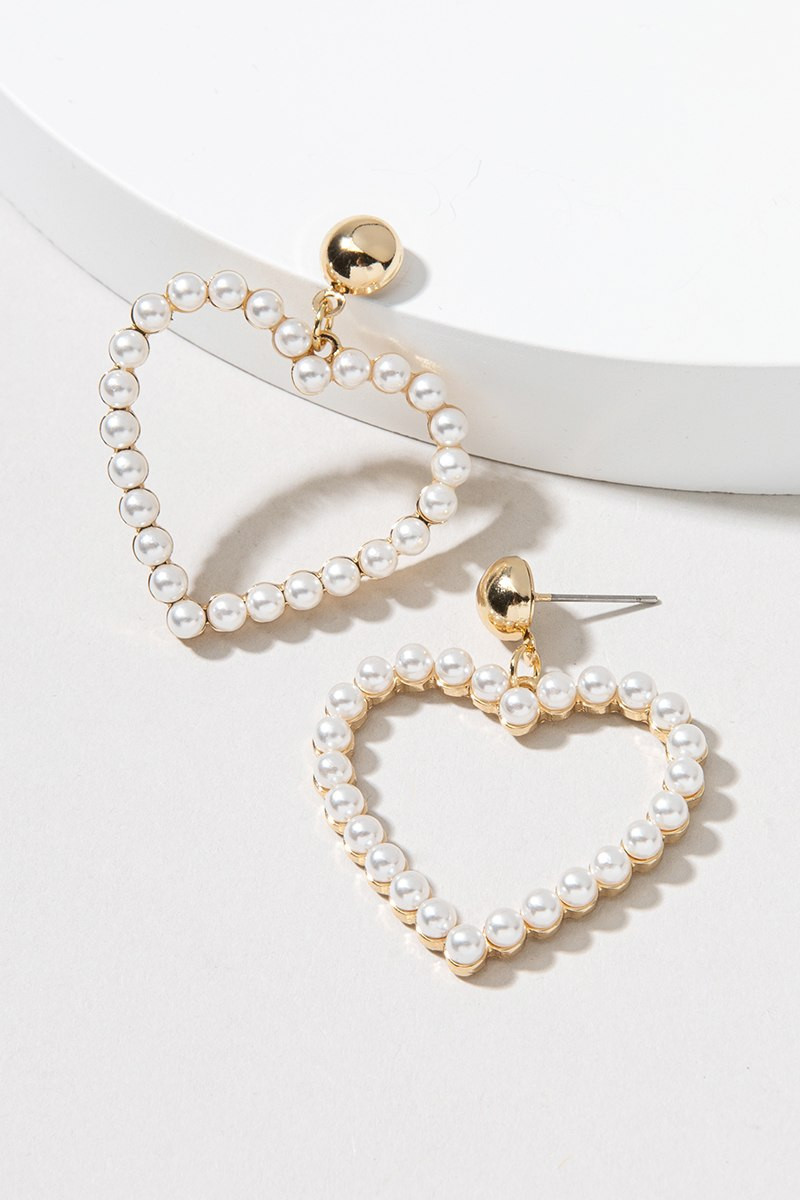 Felecia Pearl Heart Earrings | Francesca's