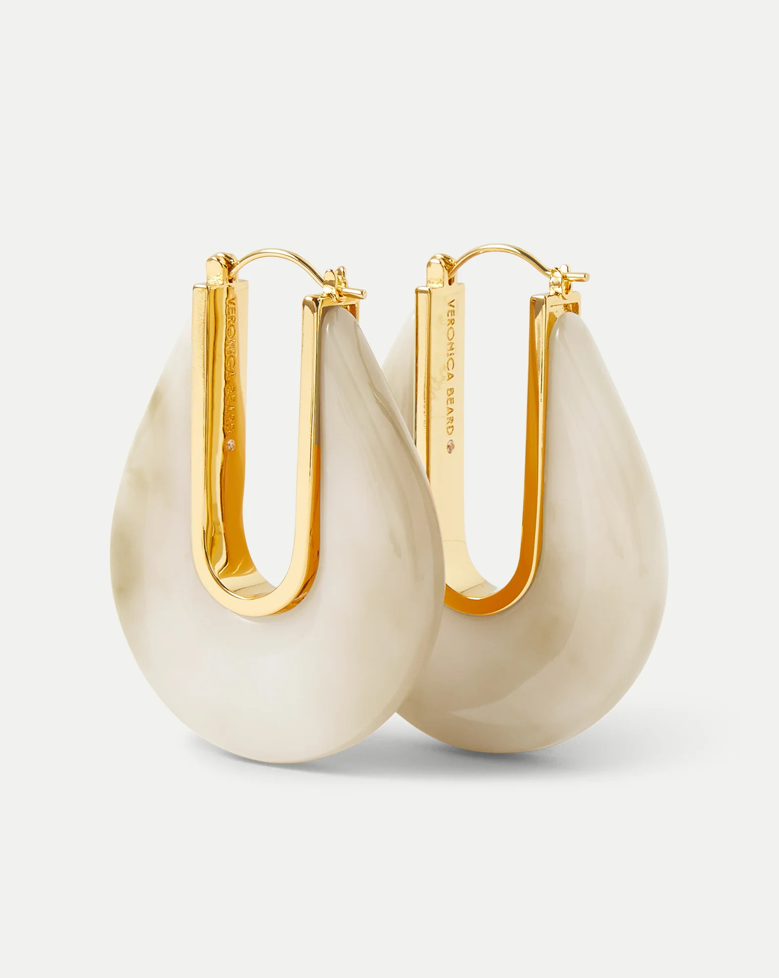 Resin Drop Hoop Earring in Ivory | Veronica Beard | Veronica Beard