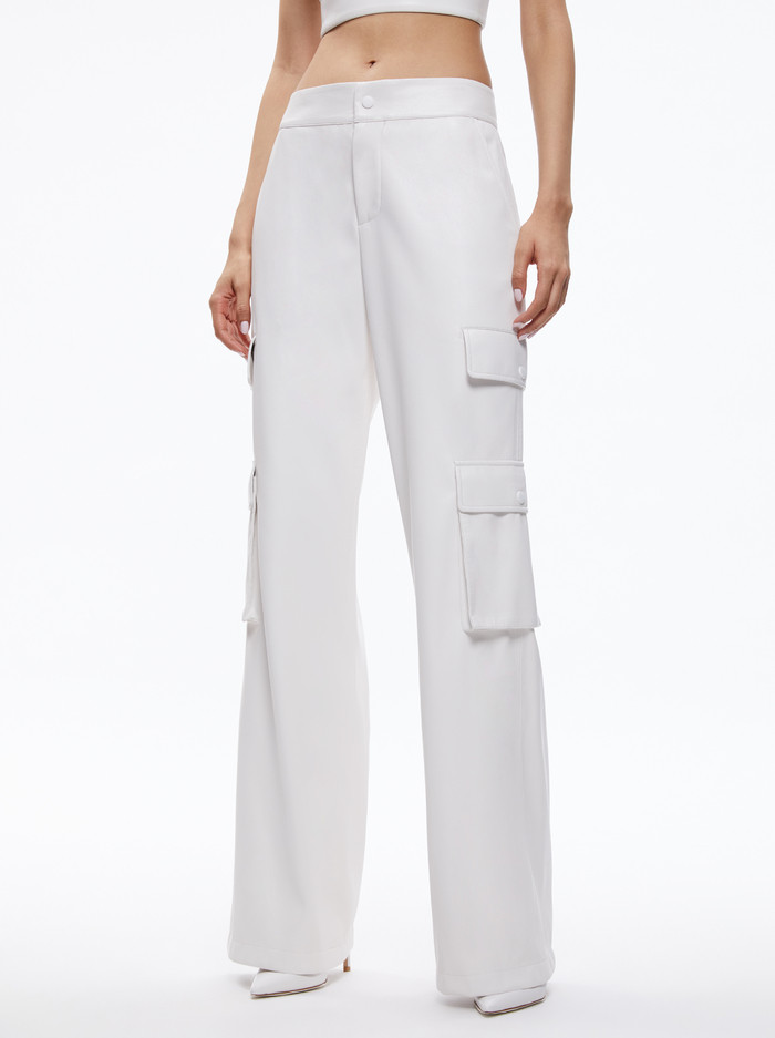 HAYES VEGAN LEATHER WIDE LEG PANT | Alice + Olivia