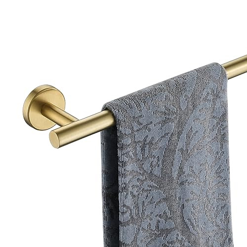 JQK Gold Towel Bar, 30 Inch 304 Stainless Steel Thicken 0.8mm Towel Rack Bathroom, Towel Holder Brushed Golden Wall Mount, Total Length 32.91 Inch, TB110L30-BG | Amazon (US)