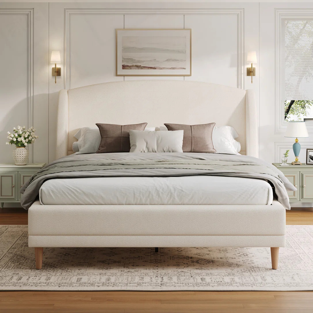 Romano Boucle Upholstered Platform Bed | Wayfair North America