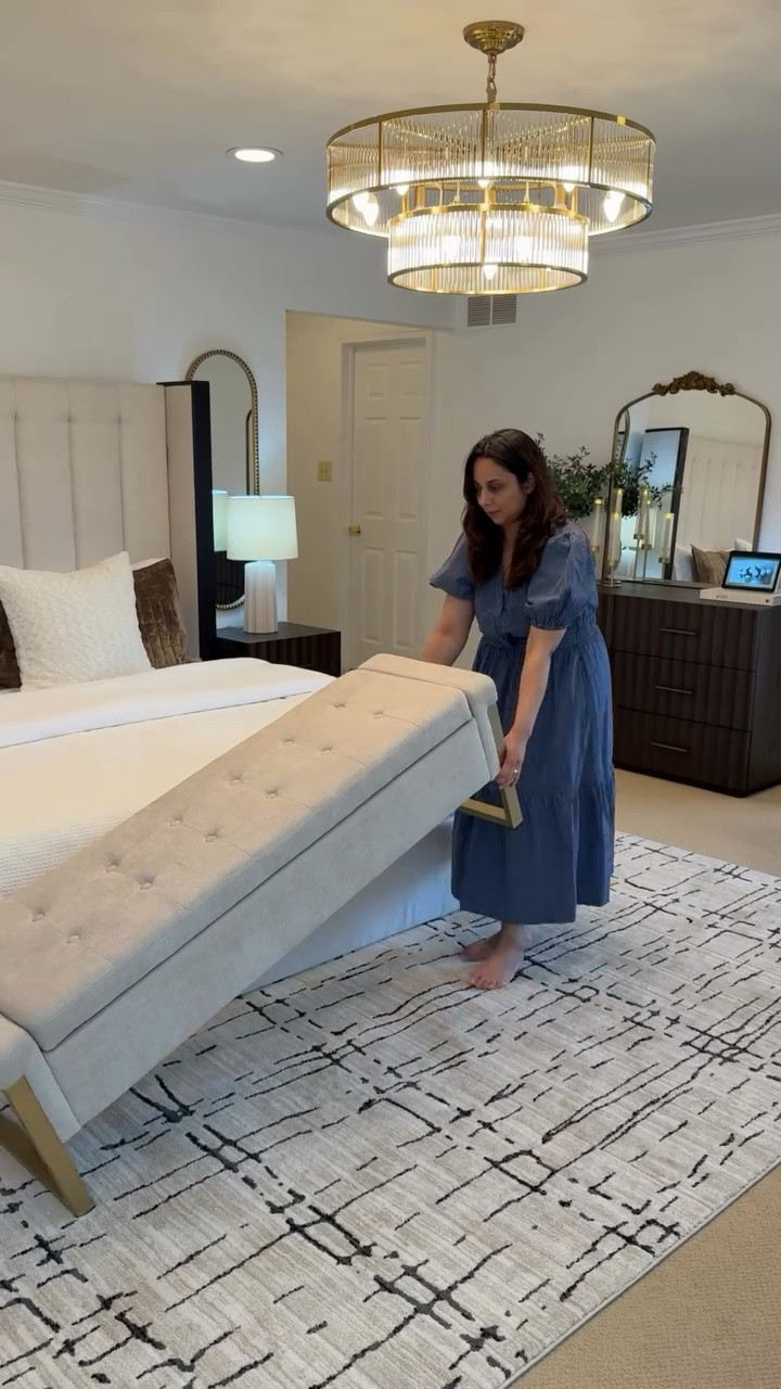 Before & After of my bedroom. 
@Wayfair 

I absolutely love the new bed and the chandelier- it totally transformed the room.

#LTKSaleAlert #LTKHome