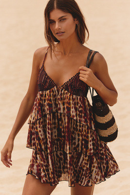 Celandine Shell Cutout Mini Babydoll Dress | Anthropologie (US)