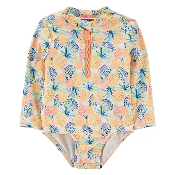 Baby & Toddler Little Co. by Lauren Conrad Ribbed One-Piece Zip-Front Rash Guard | Kohl's