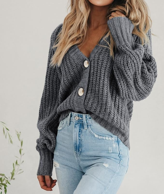 PRETTYGARDEN Women's Long Sleeve Open Front Casual Fall Sweater for Women 2022 Button Down Chunky... | Amazon (US)